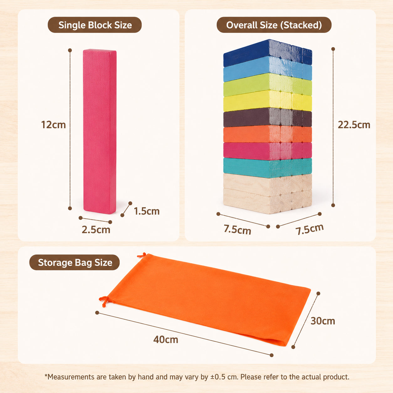 Open-Ended STEM Colorful Wooden Building Planks