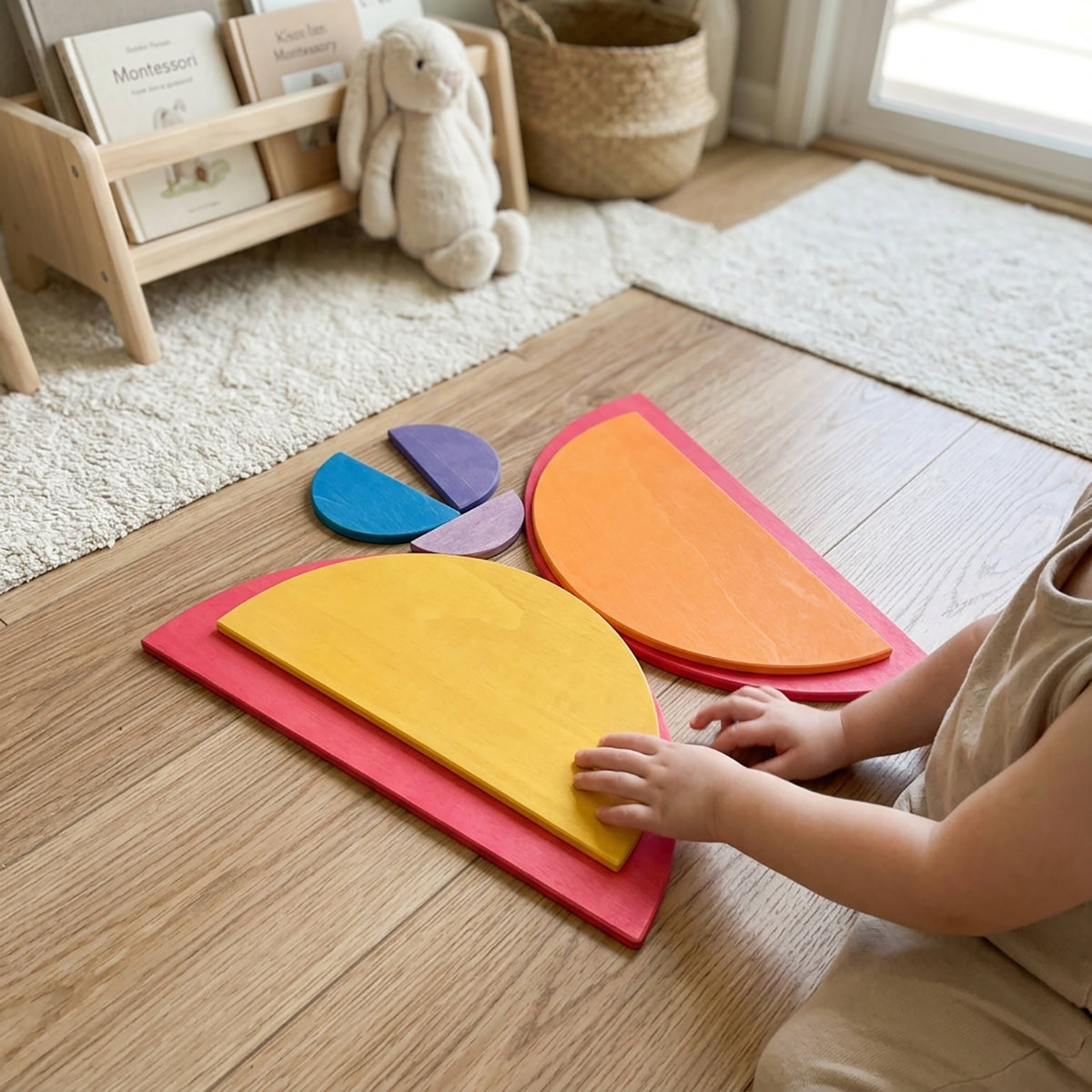 Wooden Rainbow Semicircle Stacker