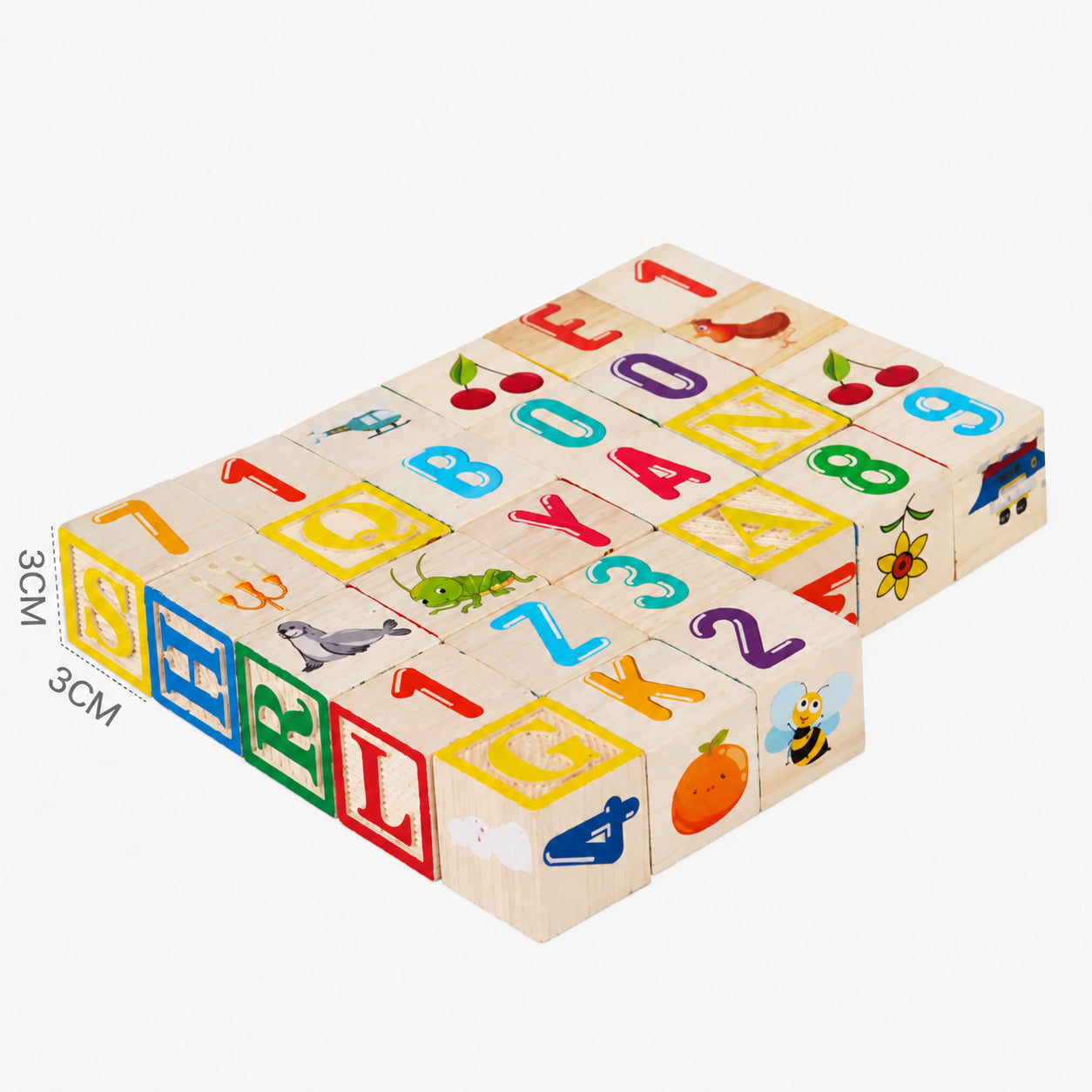 Wooden Stacking Alphabet Puzzle Blocks Set
