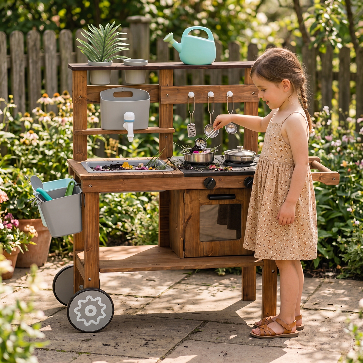 Wooden Outdoor Mud Kitchen Set