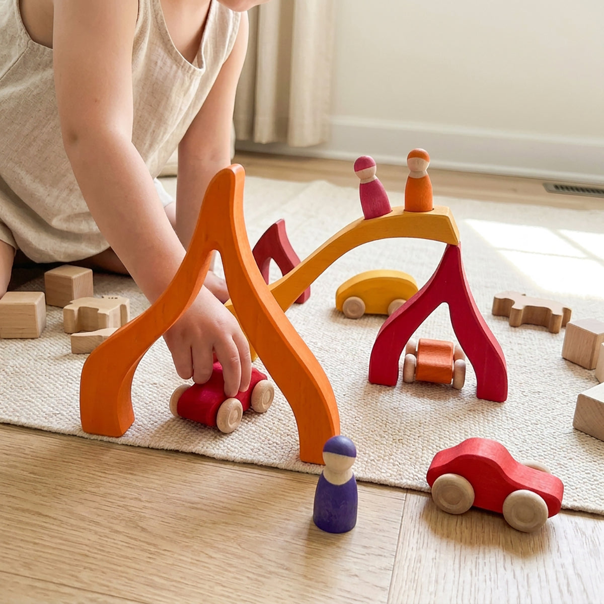 23-Piece Four Elements Large Wooden Stacking Puzzle Set