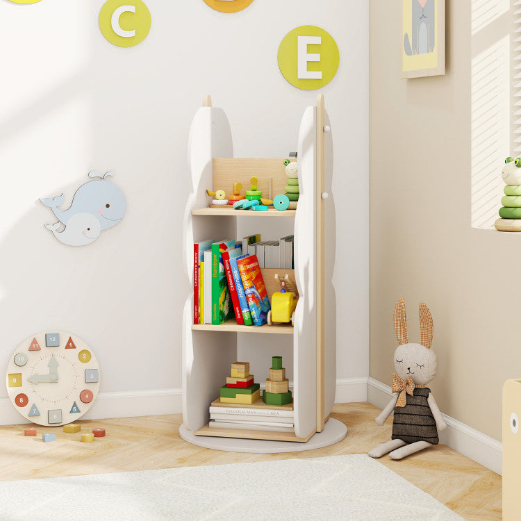 360 Rotating 5-Tier Revolving Bookcase and Toy Organizer