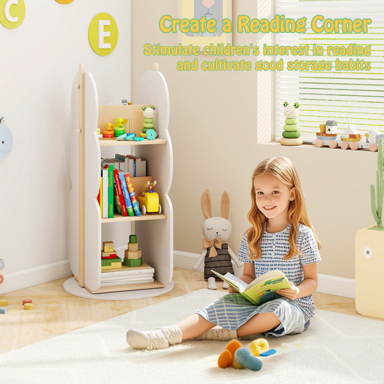 360 Rotating 5-Tier Revolving Bookcase and Toy Organizer