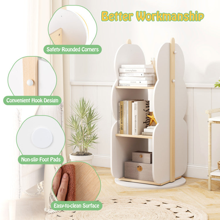 360 Rotating 5-Tier Revolving Bookcase and Toy Organizer