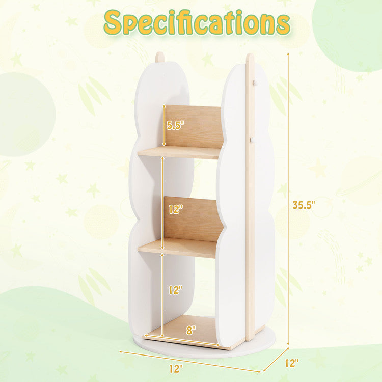 360 Rotating 5-Tier Revolving Bookcase and Toy Organizer