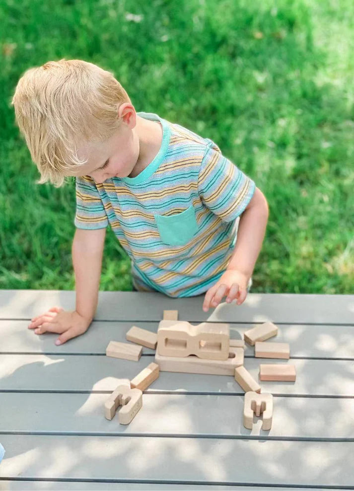 Montessori Wooden Math Blocks Screen-Free Toy for Toddlers