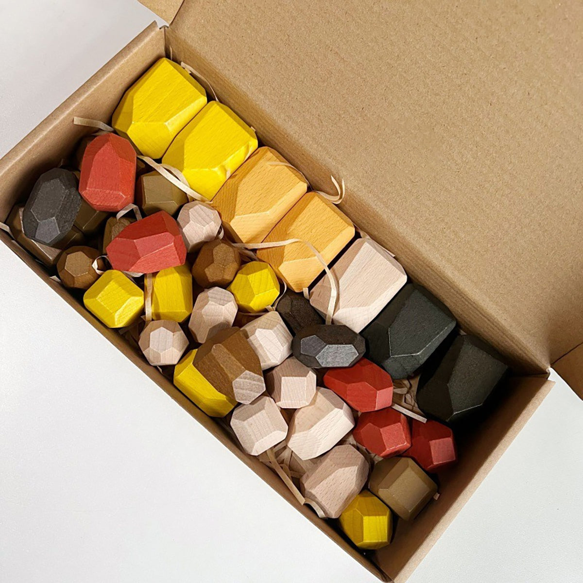 36 PCS Wooden Stone Stacking Blocks