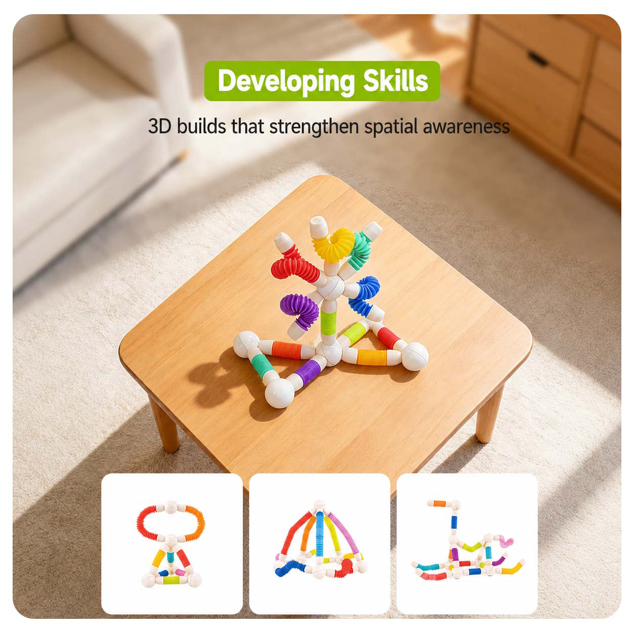 36-Piece Flexible Retractable Magnetic Building Sticks Set