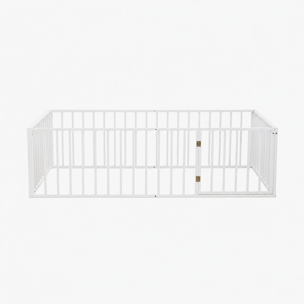 Twin Size Metal Montessori Floor Bed with Open Gate