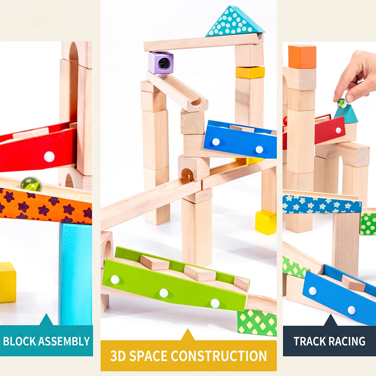 Hicooo® | Wooden Marble Run Set