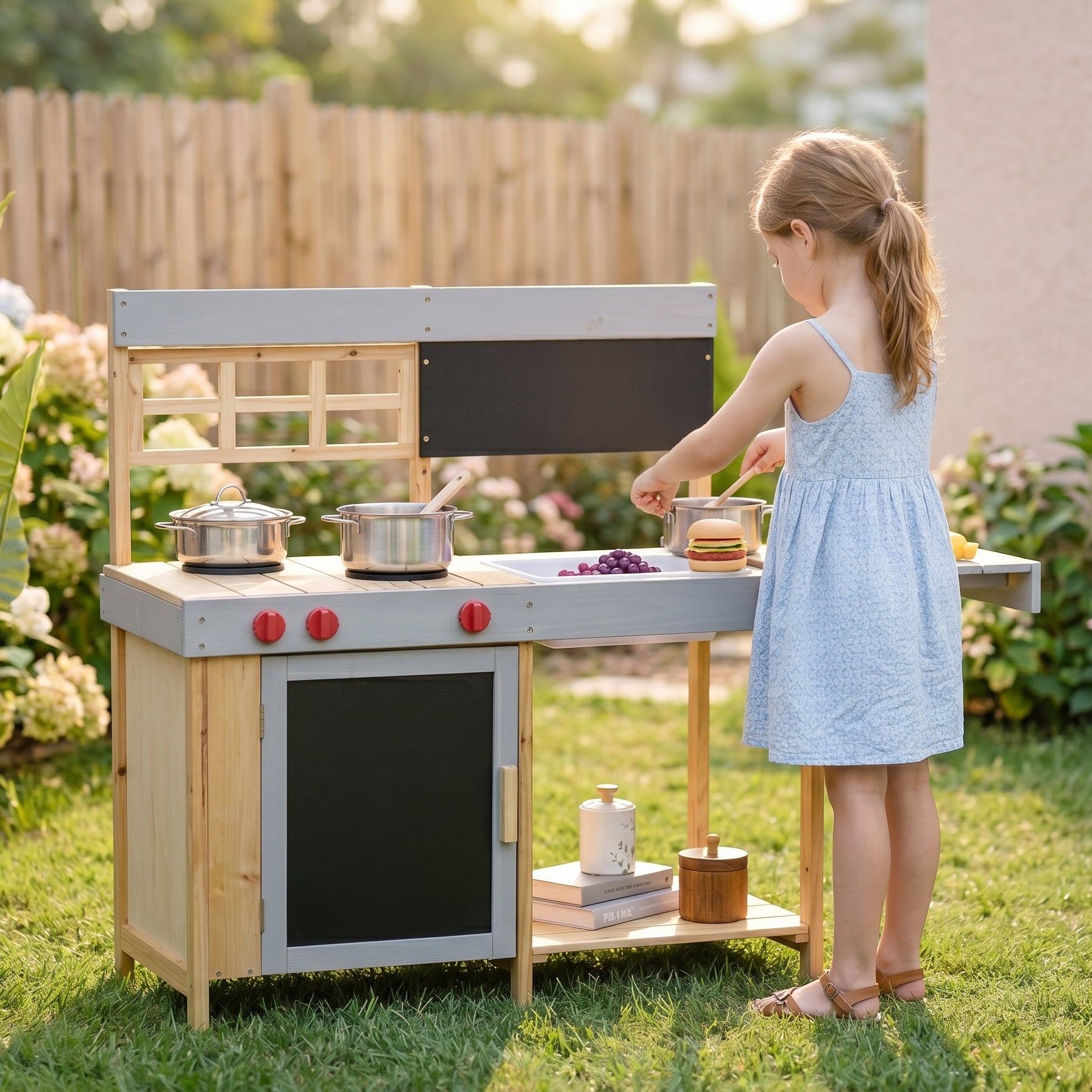 Outdoor Mud Kitchen with Water Dispenser for Kids