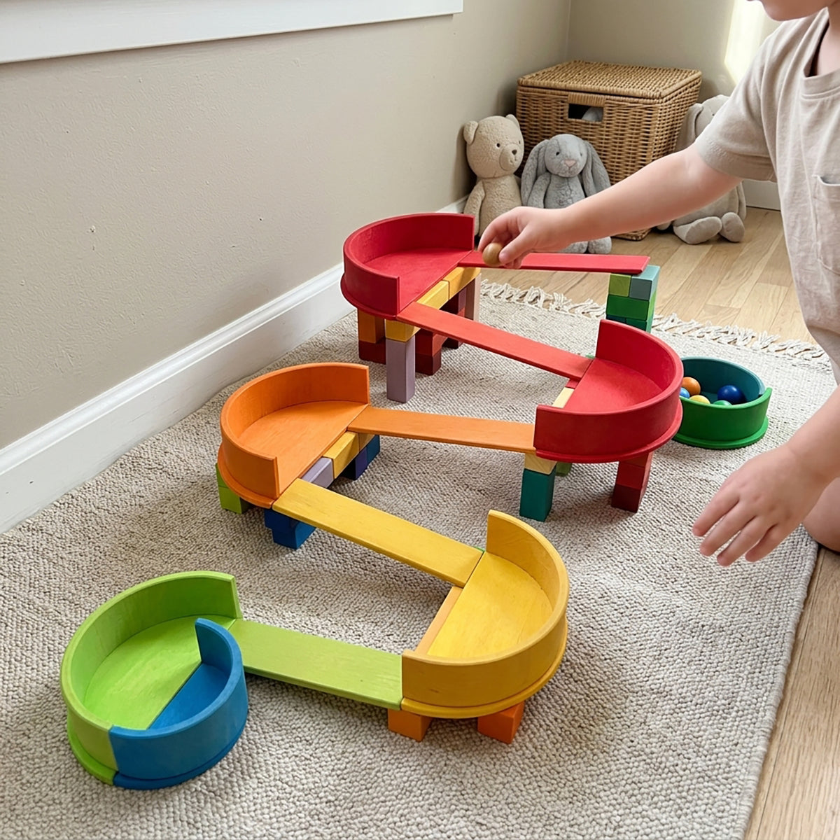 Wooden Rainbow Semicircle Stacker