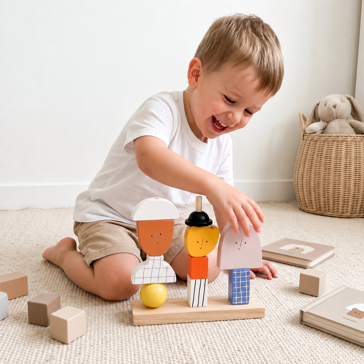 Wooden Sequencing Matching Stacker Toy for Kids