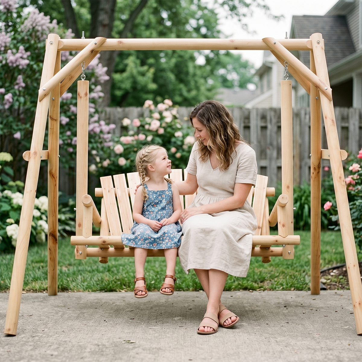 Hicooo® | Wooden Swing Bench