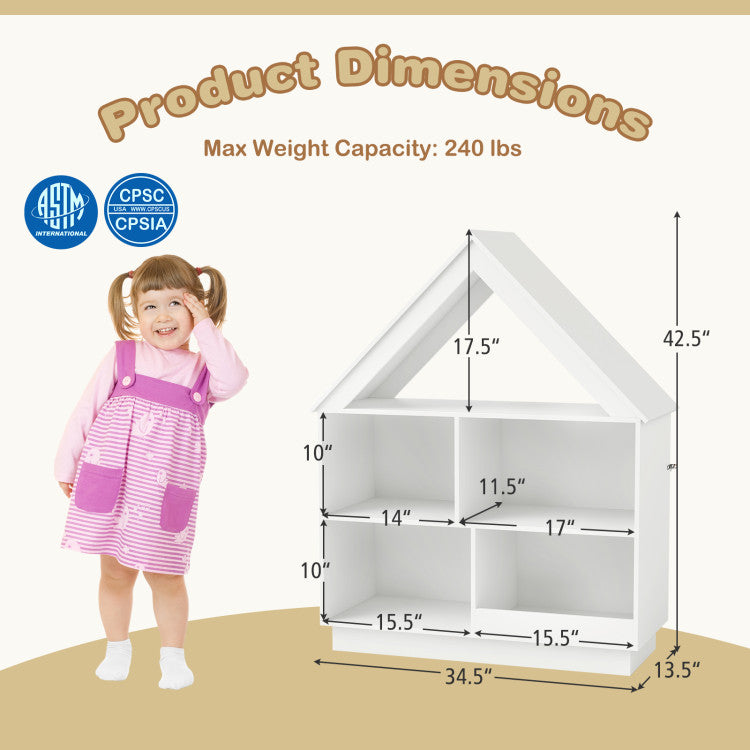 3-Tier House-Shaped Toy Storage Organizer