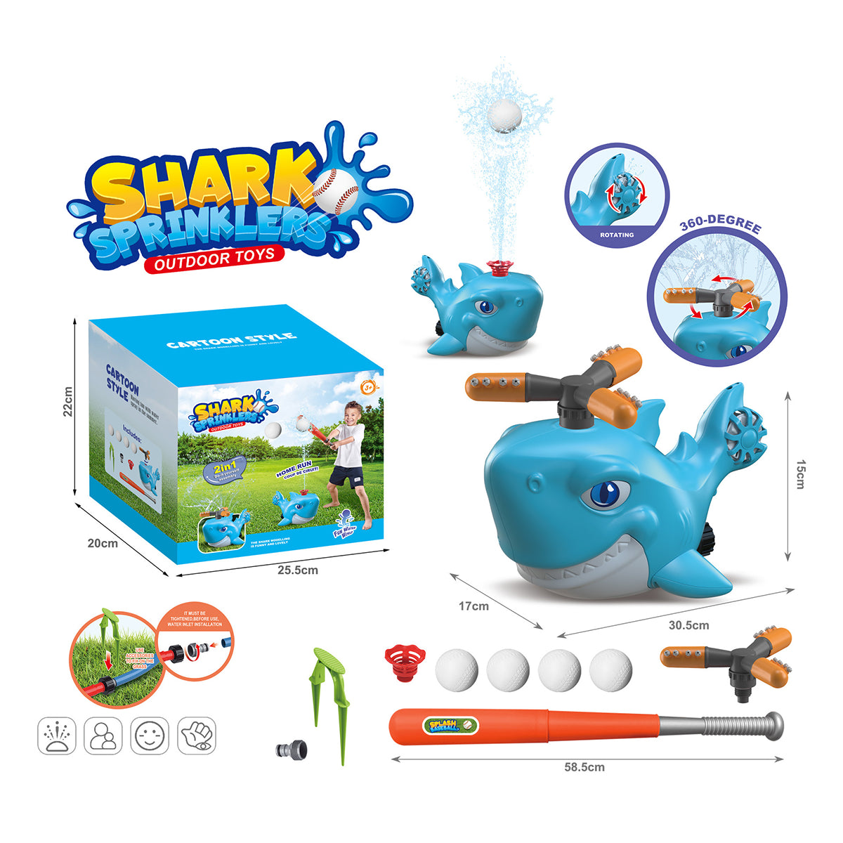Water Sprinkler Baseball Toy