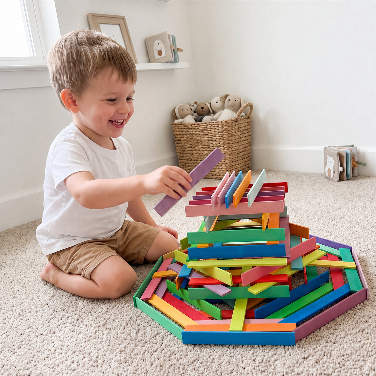 100 Pcs Wooden Da Vinci Bridge Sticks — STEM Construction Set for Kids