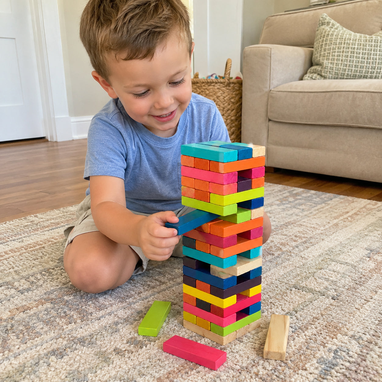Open-Ended STEM Colorful Wooden Building Planks