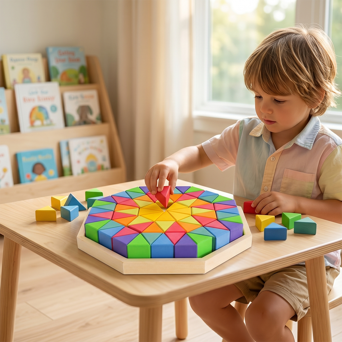 72 Pcs Large Octagonal Wooden Block Puzzle Set
