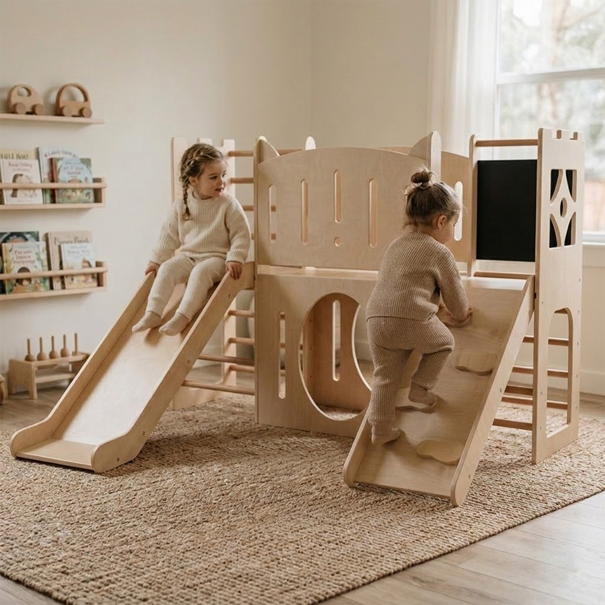 Hicooo® | Childrens Wooden Indoor Climbing Slide Toys