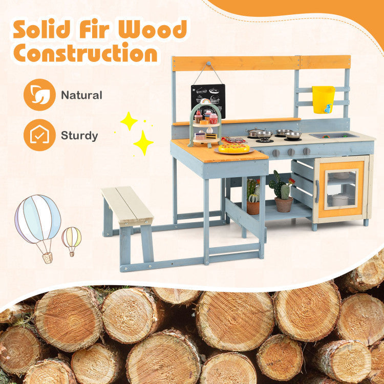 Kids Outdoor Play Complex with BBQ Grill & Picnic Table