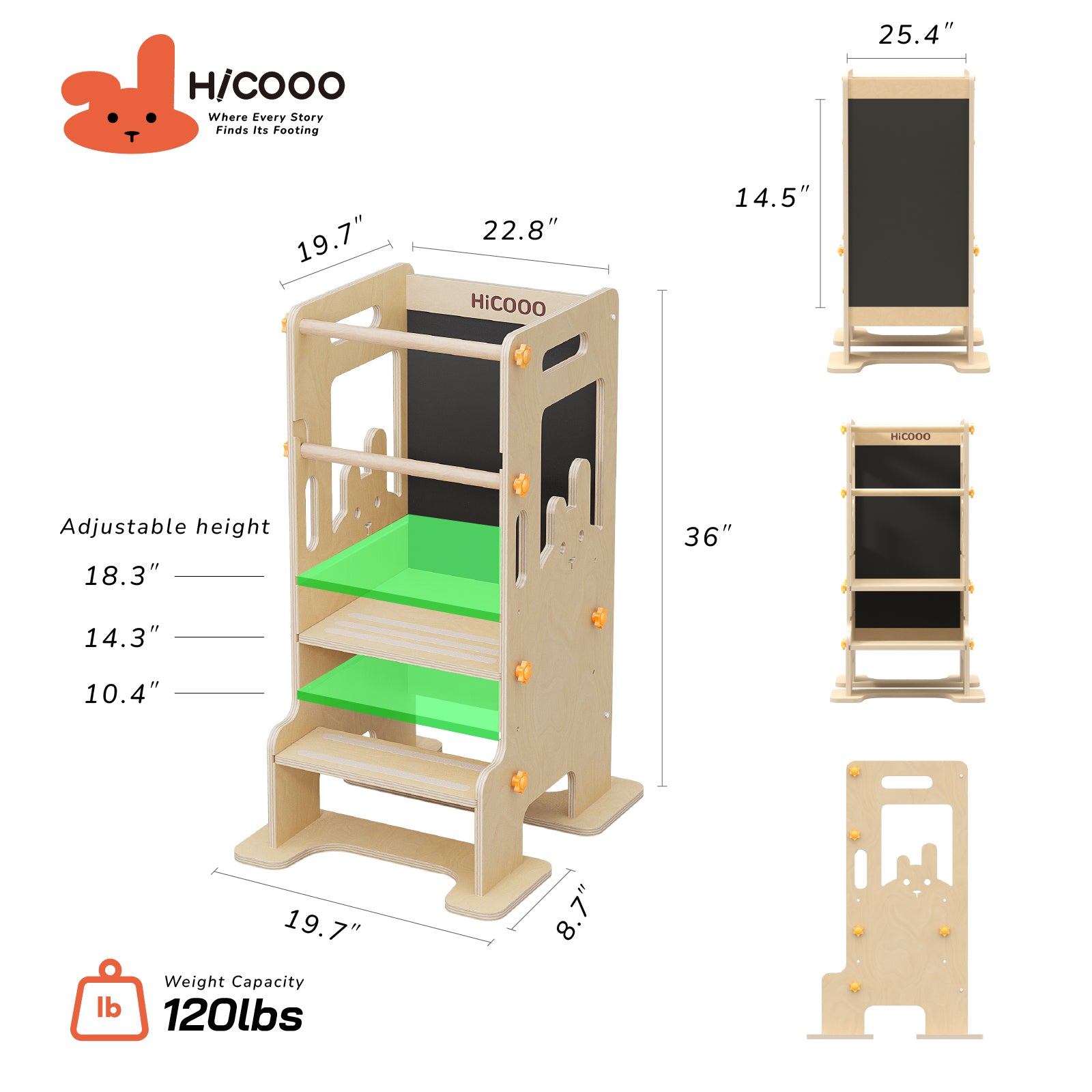 Hicooo®   Learning Tower for Toddlers, Montessori Kitchen Helper Stool