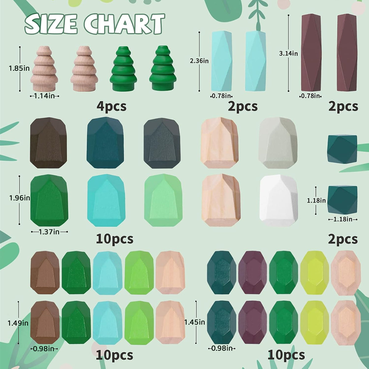Wooden Stone Stacking Blocks Bundle
