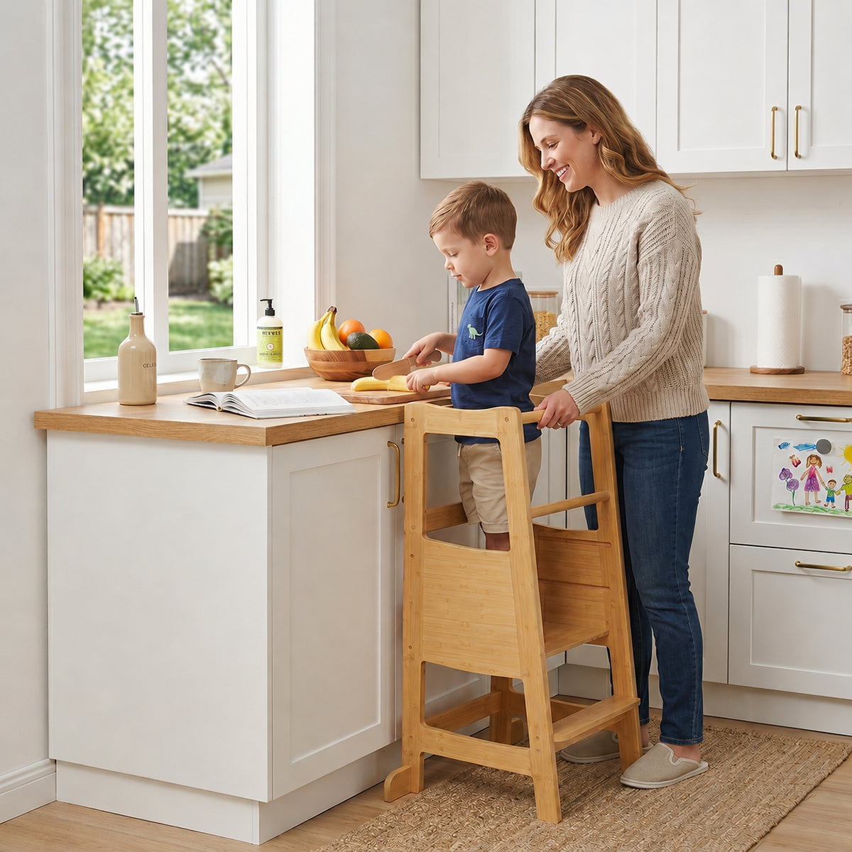Hicooo® | Light Bamboo Toddler Tower