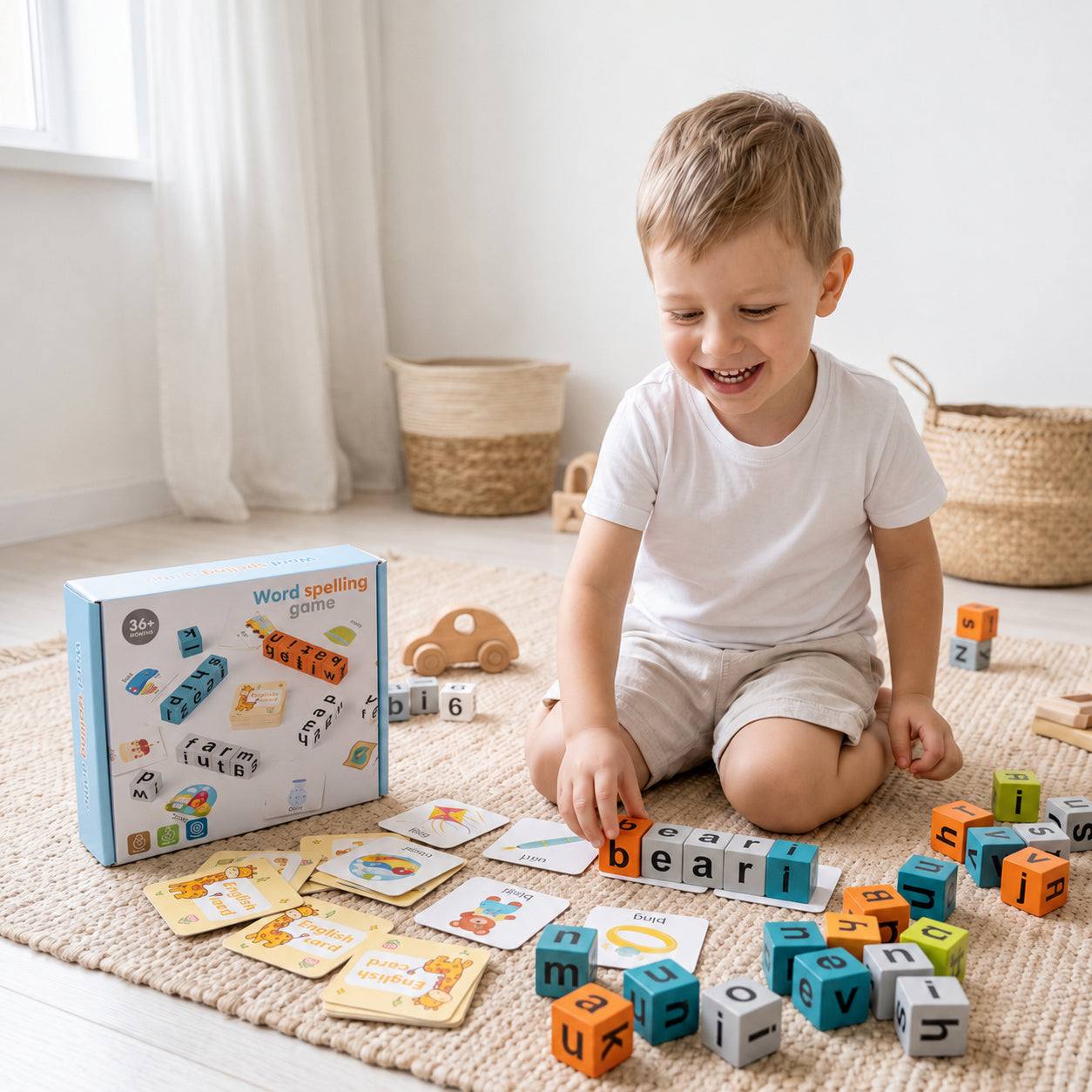 Wooden Montessori Alphabet Blocks Learning Set for Kids