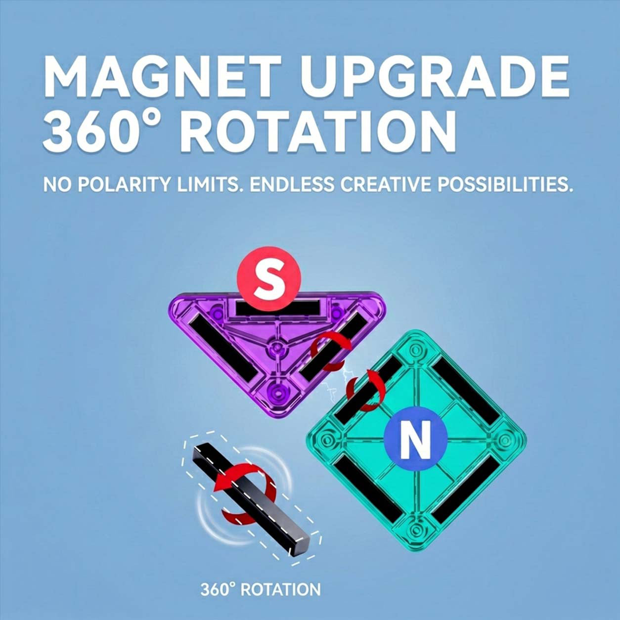 56-Piece Mini Magnetic Building Tiles Travel Set with Tin Box