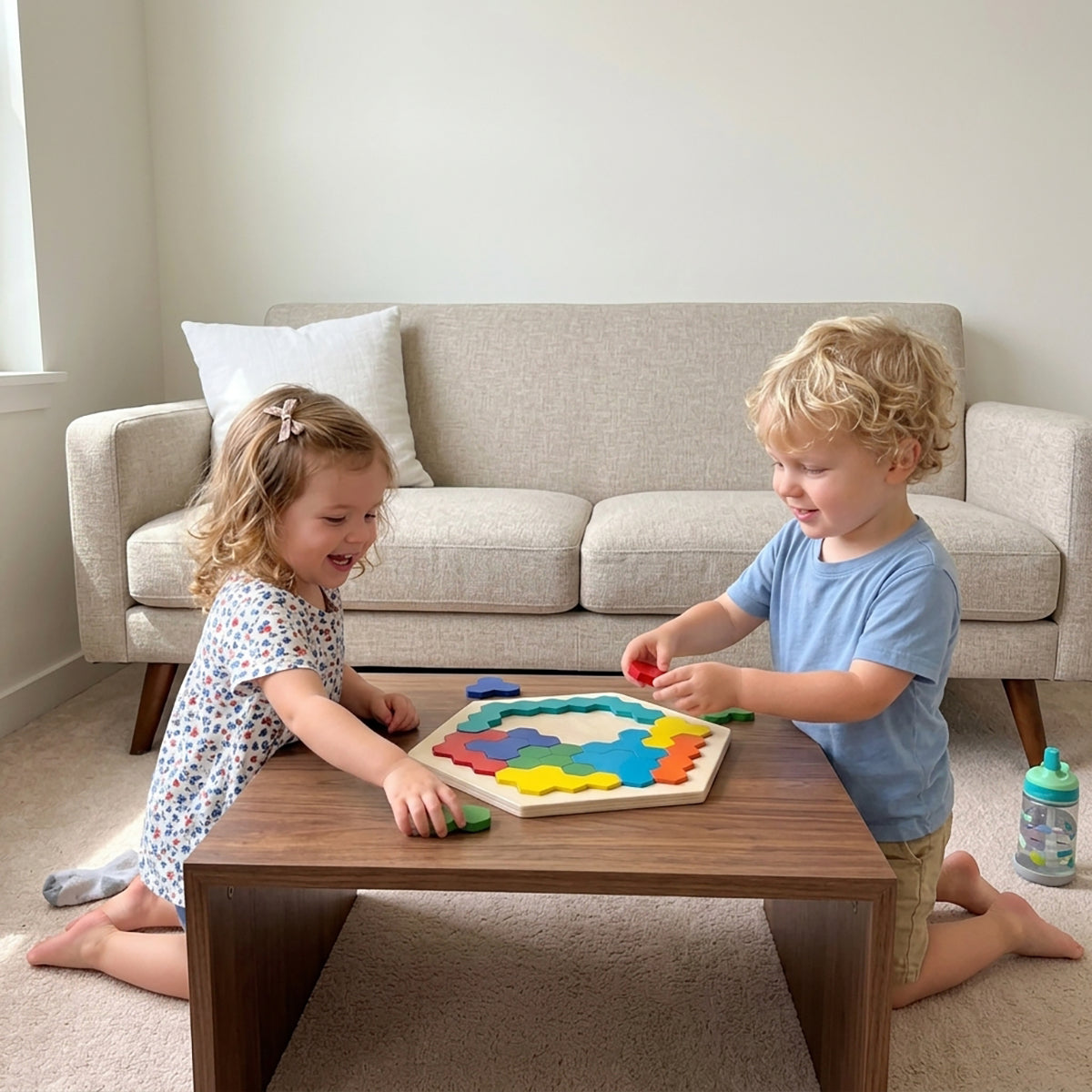 Wooden Hexagon Honeycomb Block Puzzle for Logical Thinking