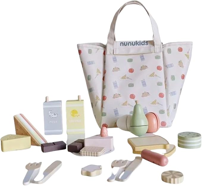 24-Piece Kids Pretend Picnic Basket with Foldable Blanket