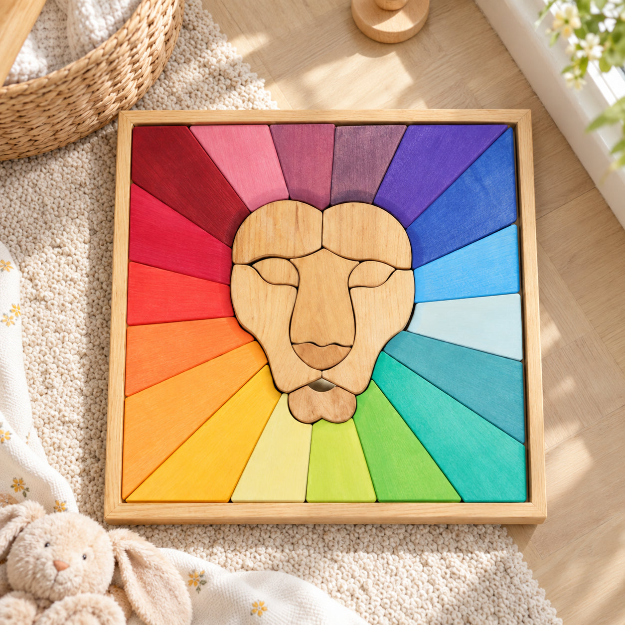 Rainbow Lion Wooden Puzzle, 27 Pieces
