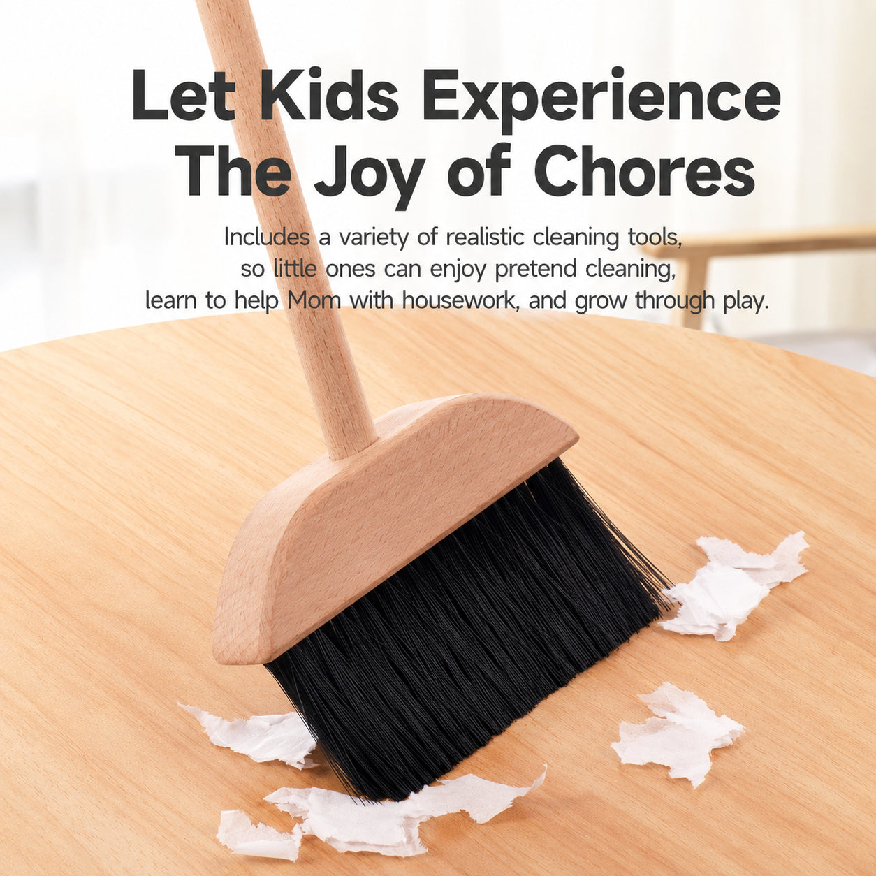 Montessori Toddler Broom and Mop Set with Stand