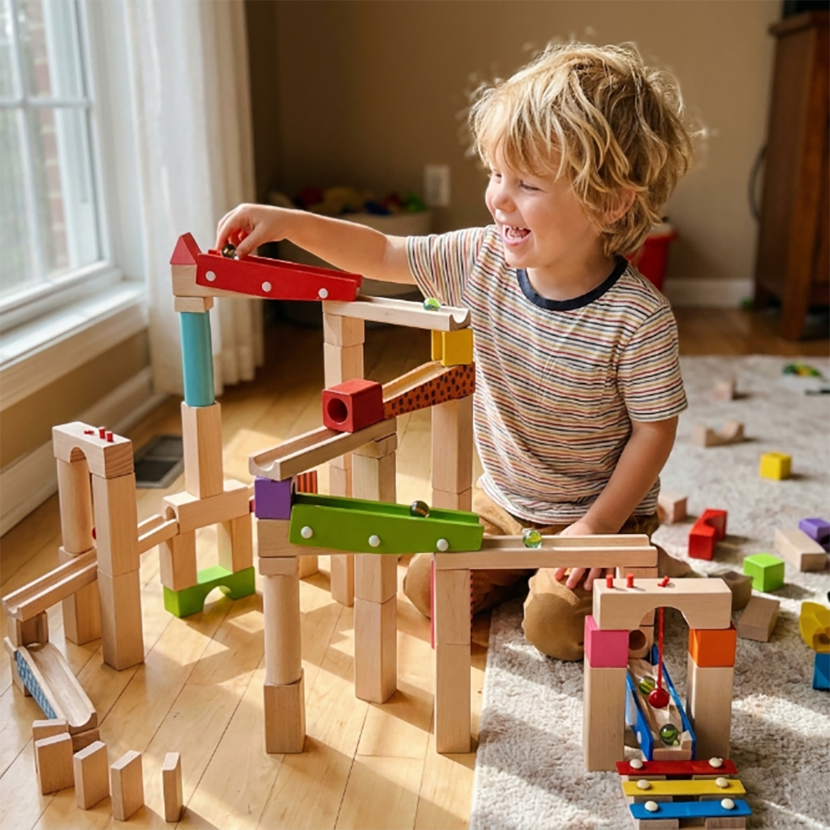 Hicooo® | Wooden Marble Run Set