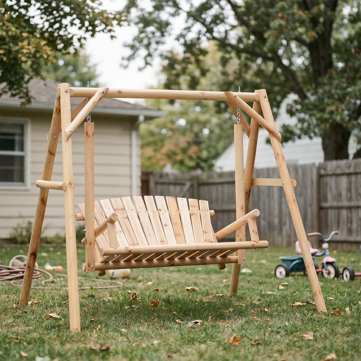 Hicooo® | Wooden Swing Bench