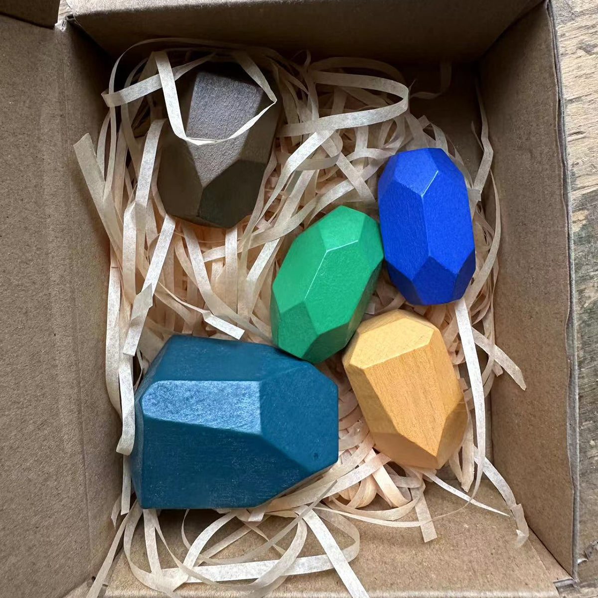 5 PCS Wooden Stone Stacking Blocks