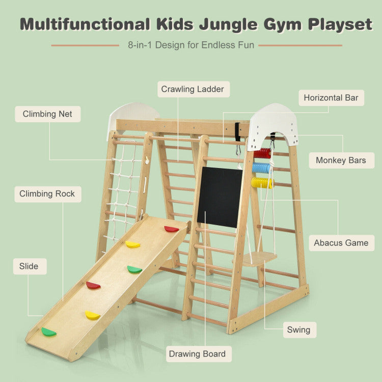 Montessori Indoor Playground with Monkey Bars & Slide