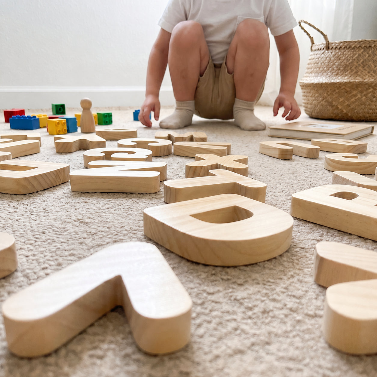 26-Piece Sustainable Bamboo Alphabet Letters Toy for Toddlers