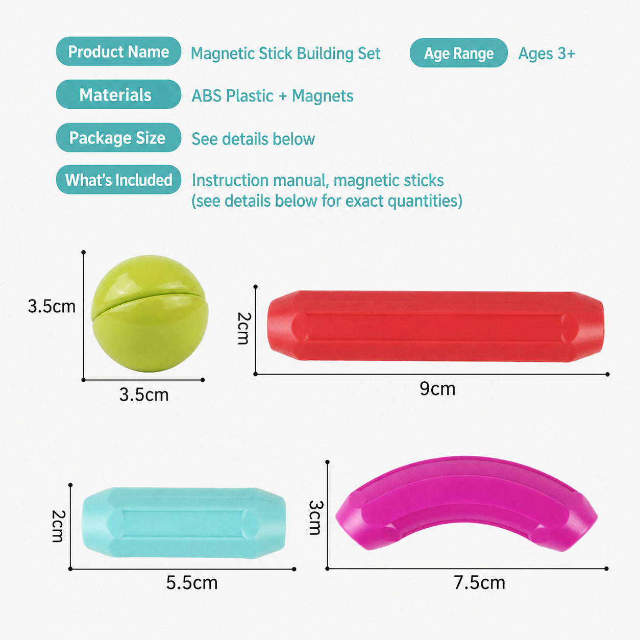 3D STEM Magnetic Sticks and Balls Building Set