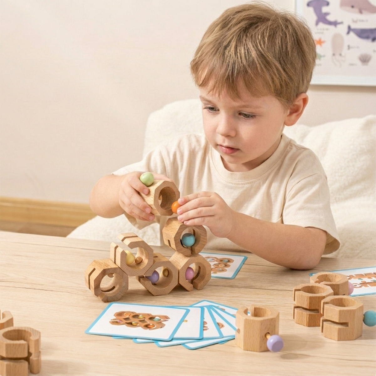 Wooden Montessori Shape Sorting Puzzle