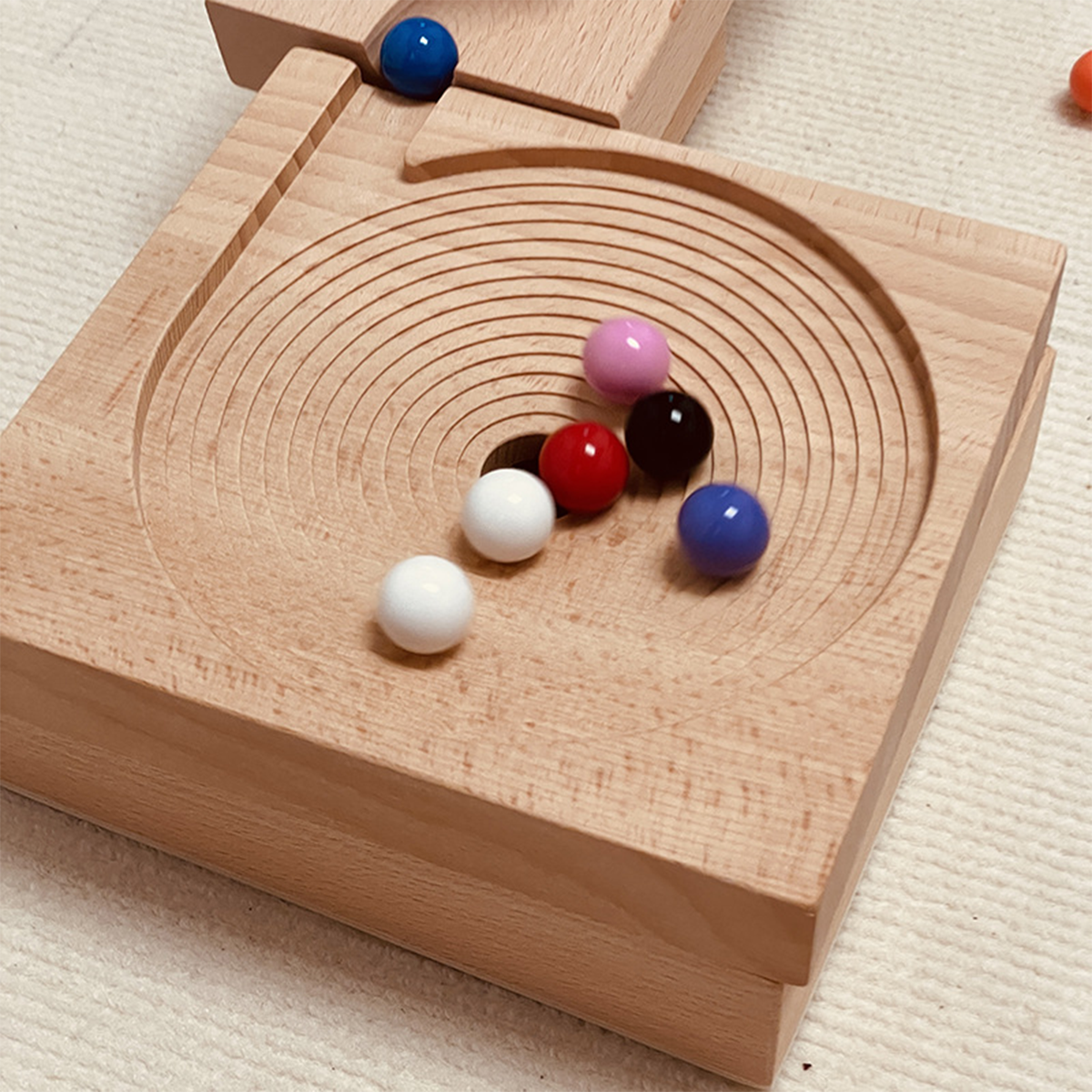 Small Wooden Marble Run Set with 100 Beads