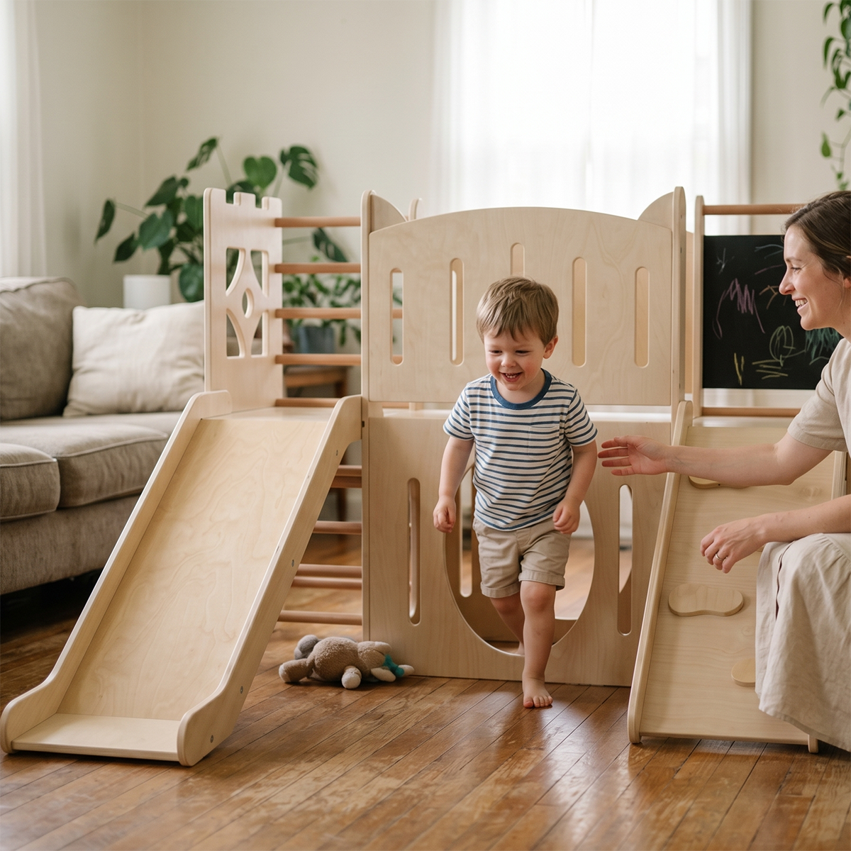 Hicooo® | Childrens Wooden Indoor Climbing Slide Toys