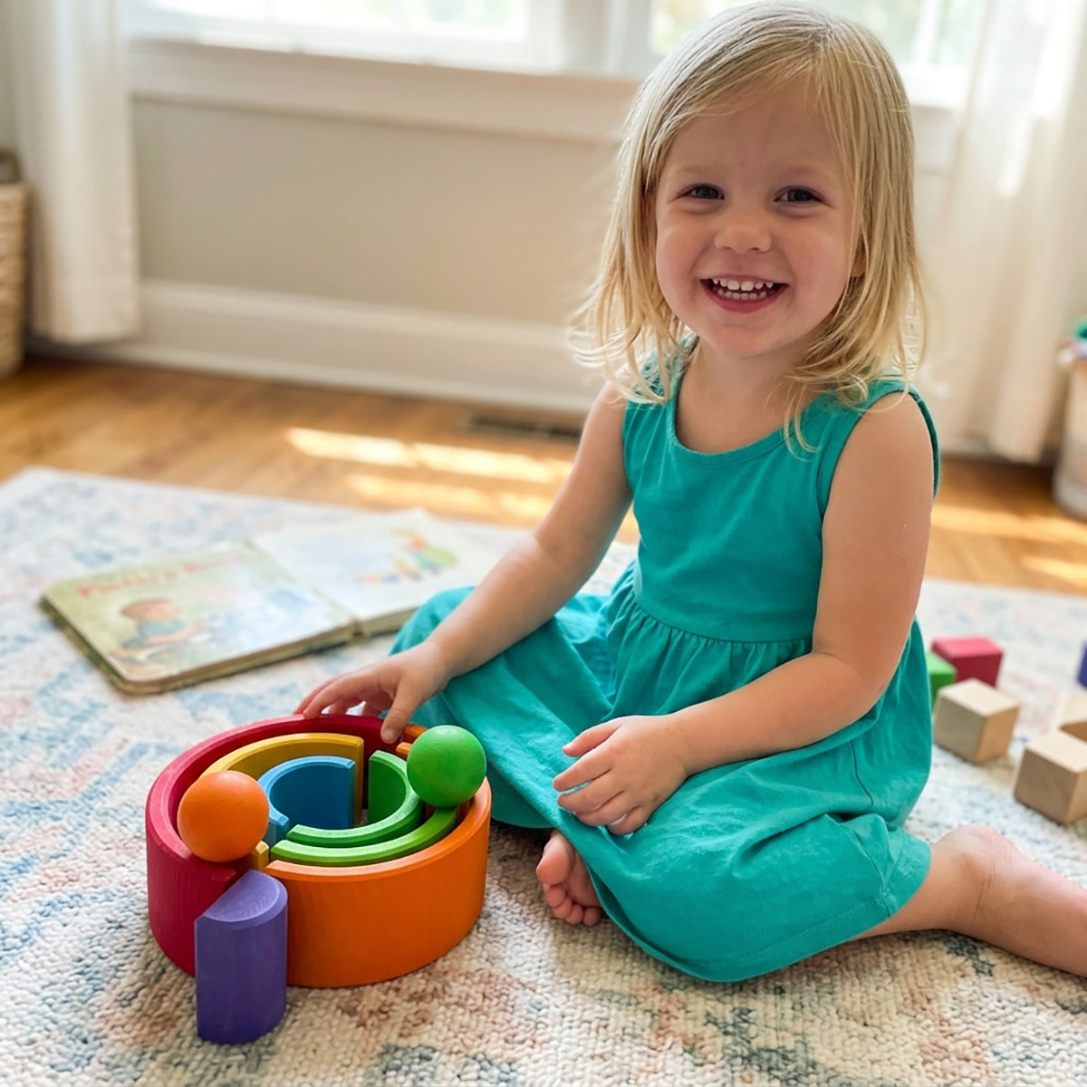 Medium Wooden Rainbow Tunnel & Stacking Arches