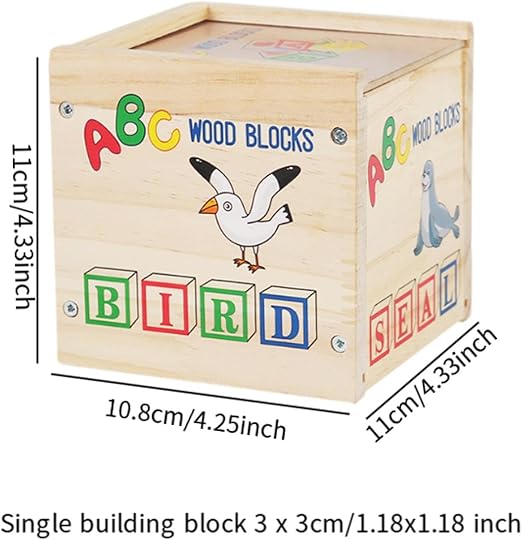 Wooden Stacking Alphabet Puzzle Blocks Set