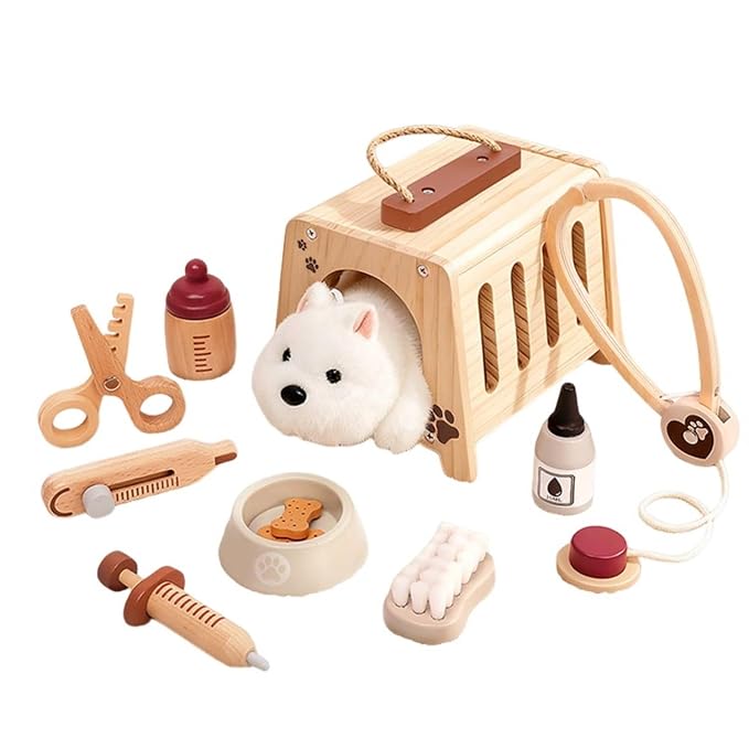 Educational Veterinarian Set with Plush Pet & Carrier