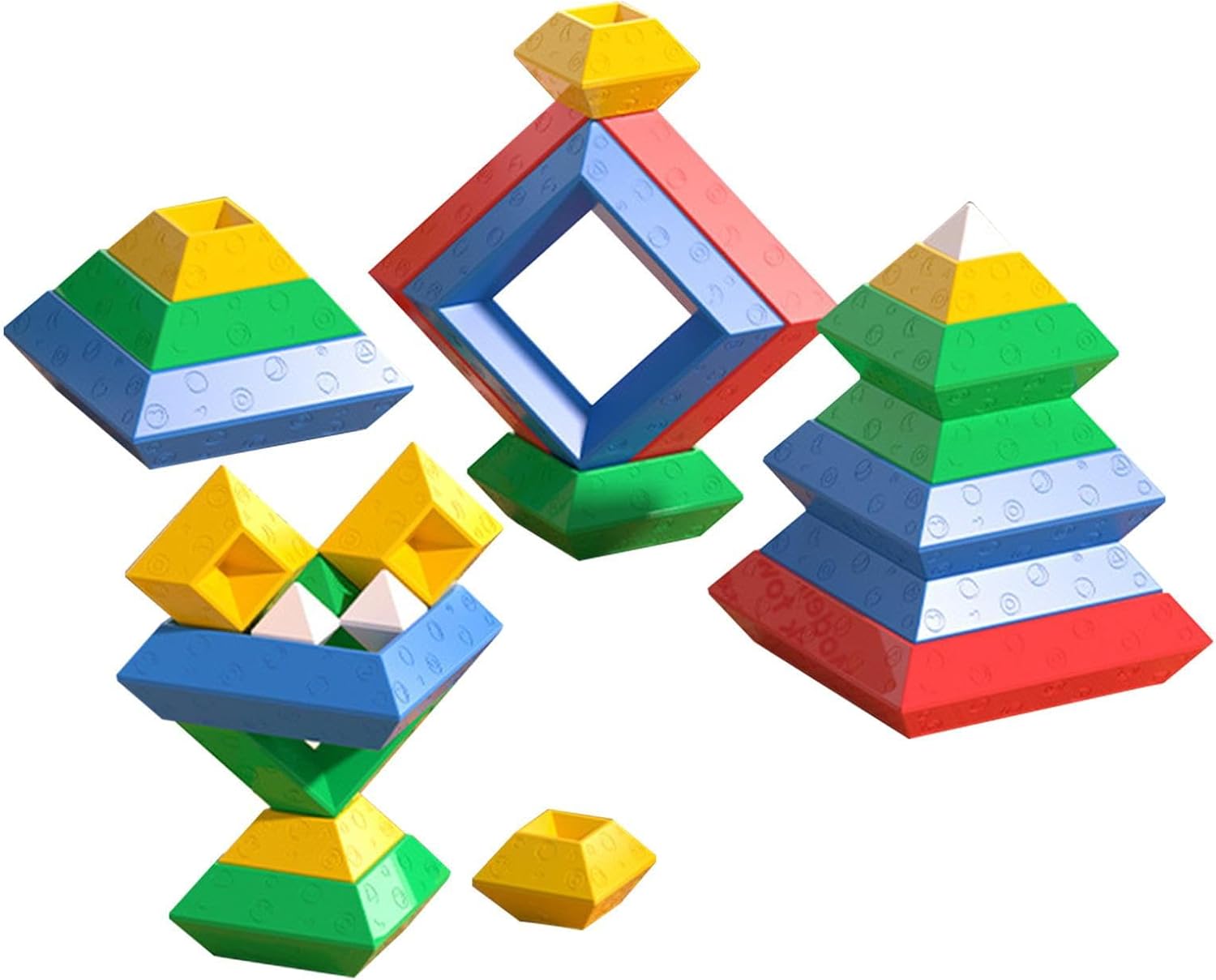 30-Piece Montessori Pyramid Building Blocks
