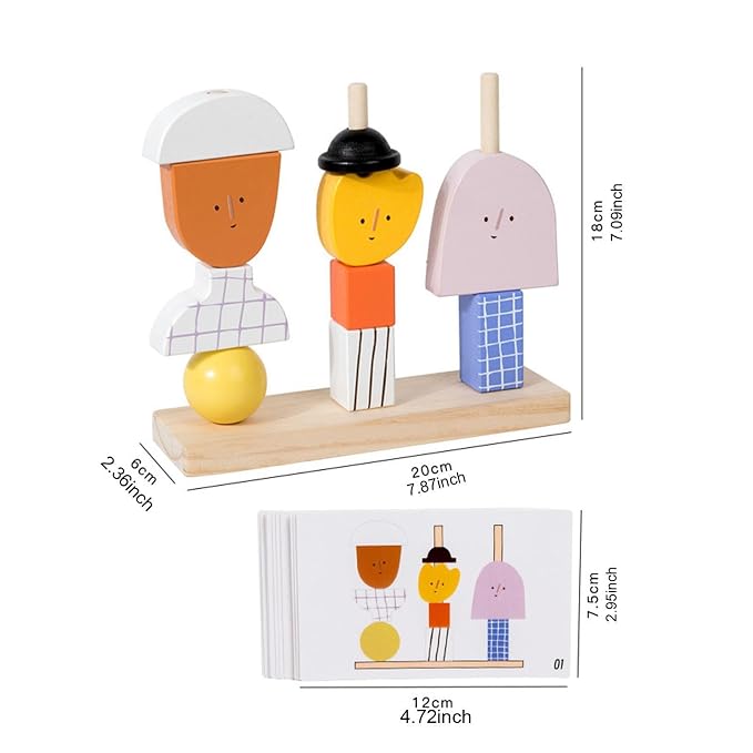 Wooden Sequencing Matching Stacker Toy for Kids
