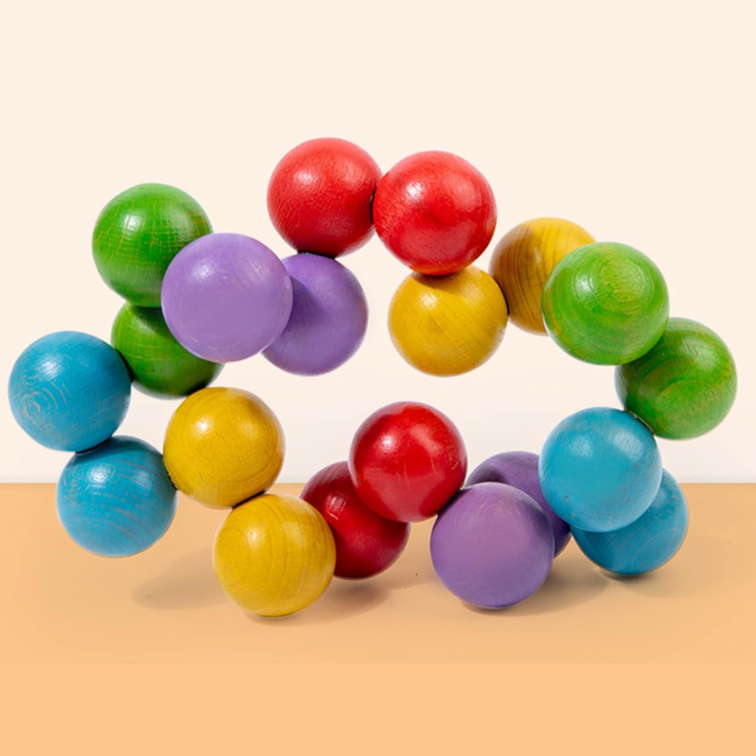 3D Wooden Rainbow Ball Sensory Toy