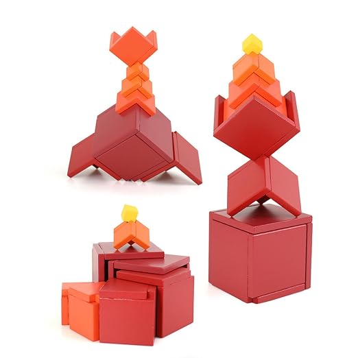 Wooden Montessori 3D Geometric Building Cube Set